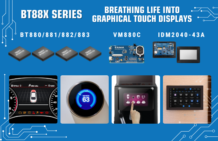 Breathing Life into Graphical Touch Displays with the BT88x Series of IC, modules and displays with modules
